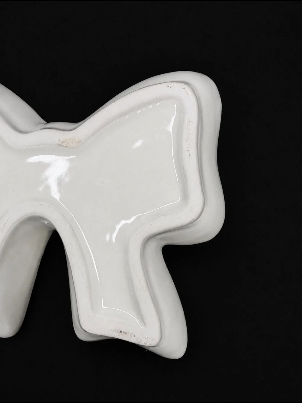 White Ceramic Bow Trinket Dish Coquette Jewelry Tray Vanity Decor Ribbon Catchal